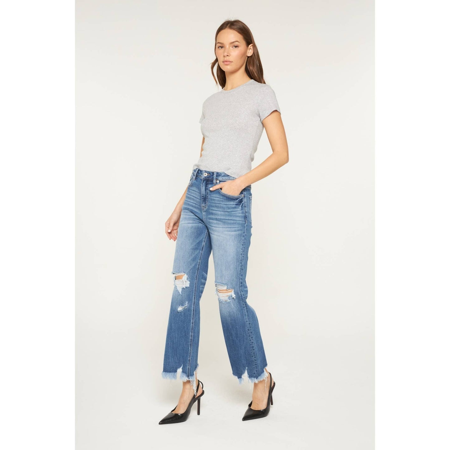 SUPER HIGH DISTRESSED JEANS