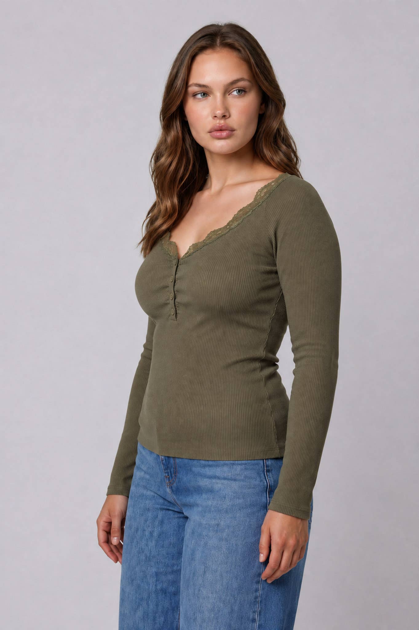PLUS LACE SWEATER KNIT TOP