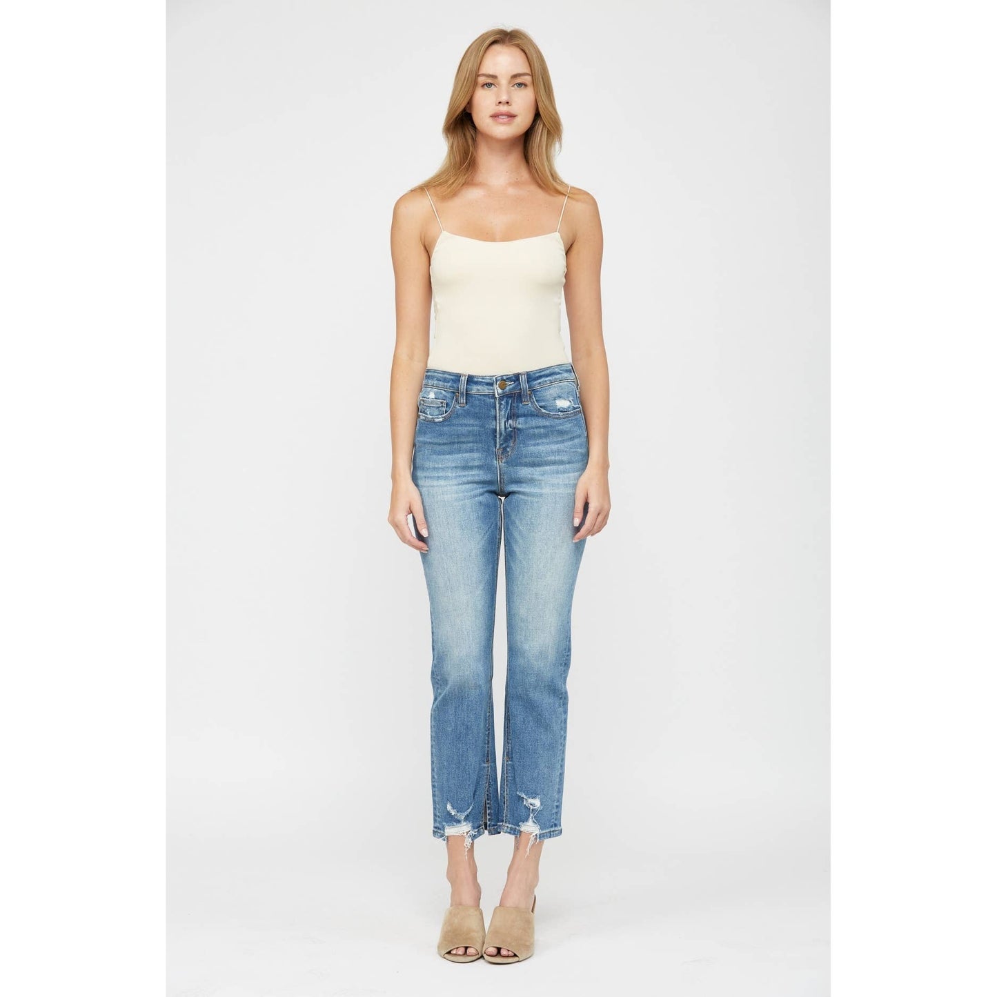 HIGH ANKLE STRAIGHT WITH SLIT