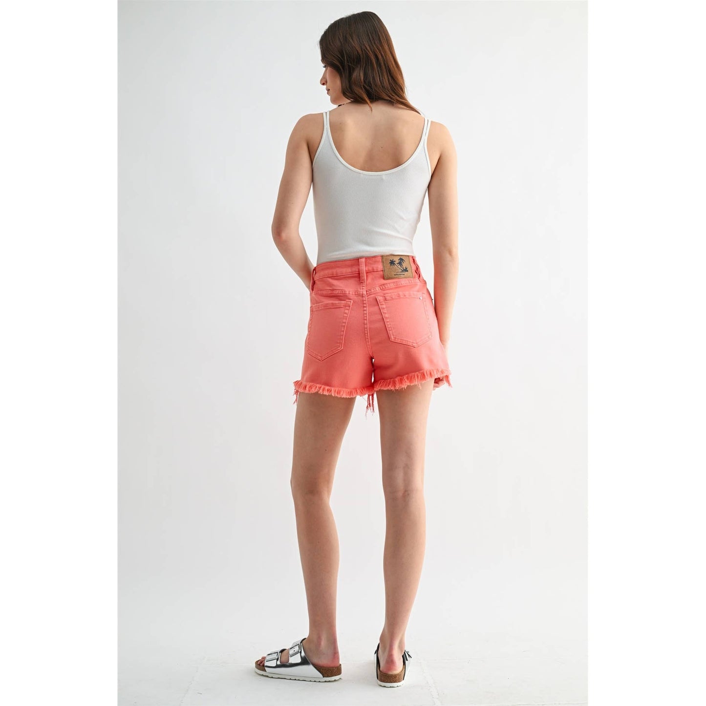 HIGH RISE RAW HEM SHORTS