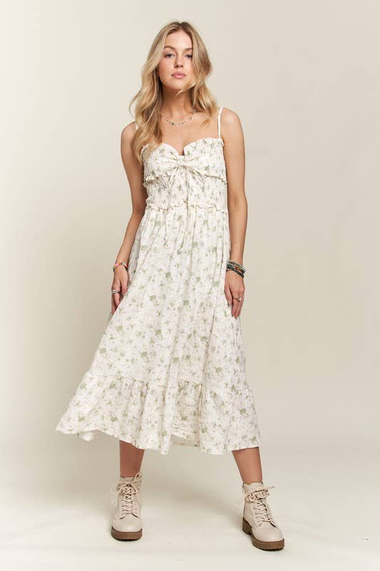 RUFFLED TOP MIDI DRESS - CED3622