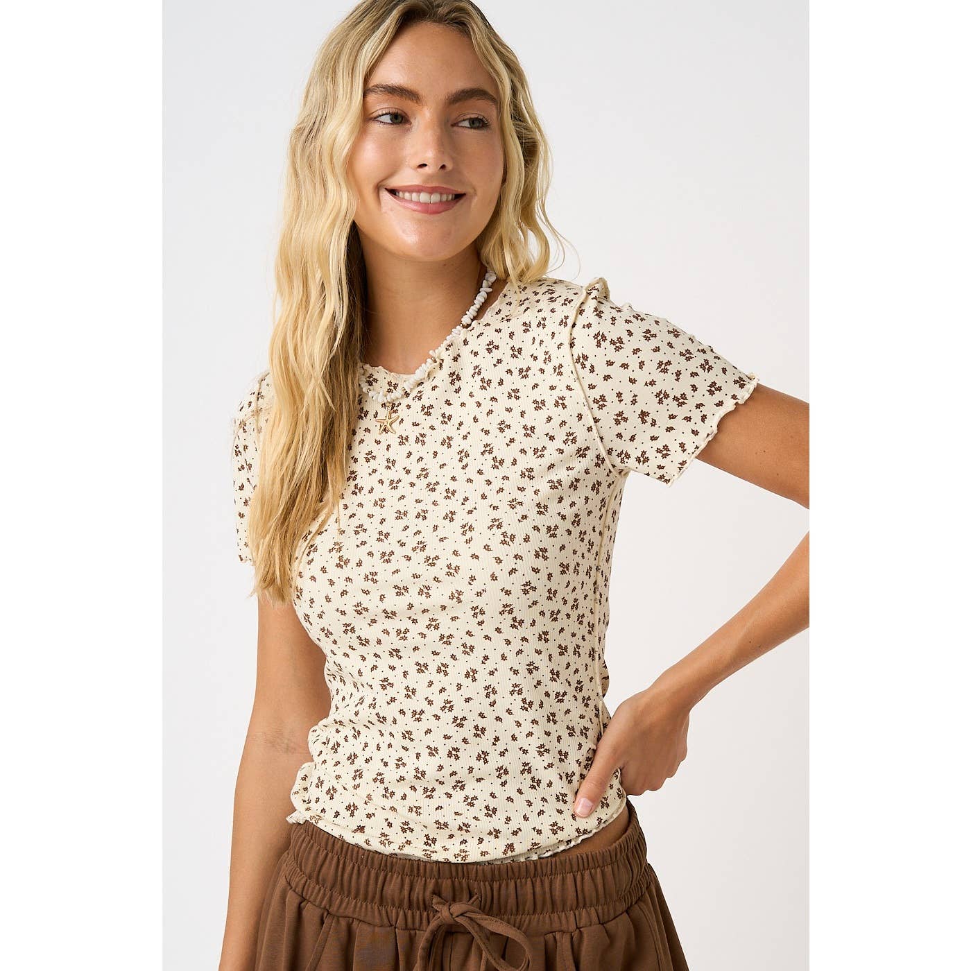 DITSY FLORAL RUFFLE TOP