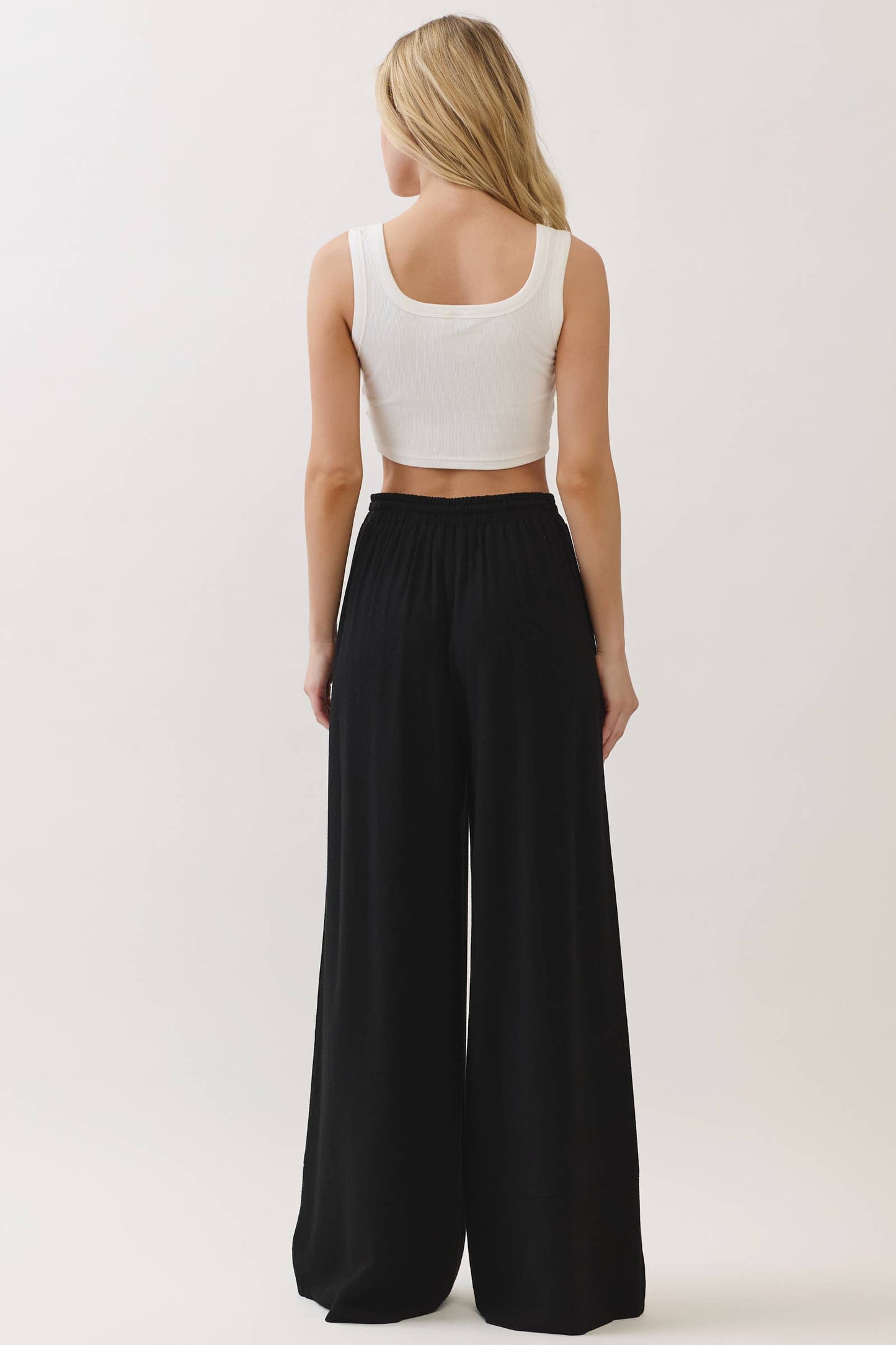 Solid Wide Leg Pants - VEP700005A
