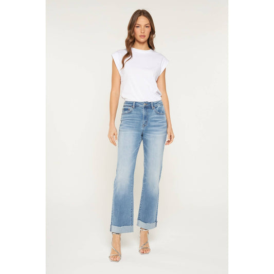 HIGH RISE STRAIGHT LEG WITH CUFFED HEM