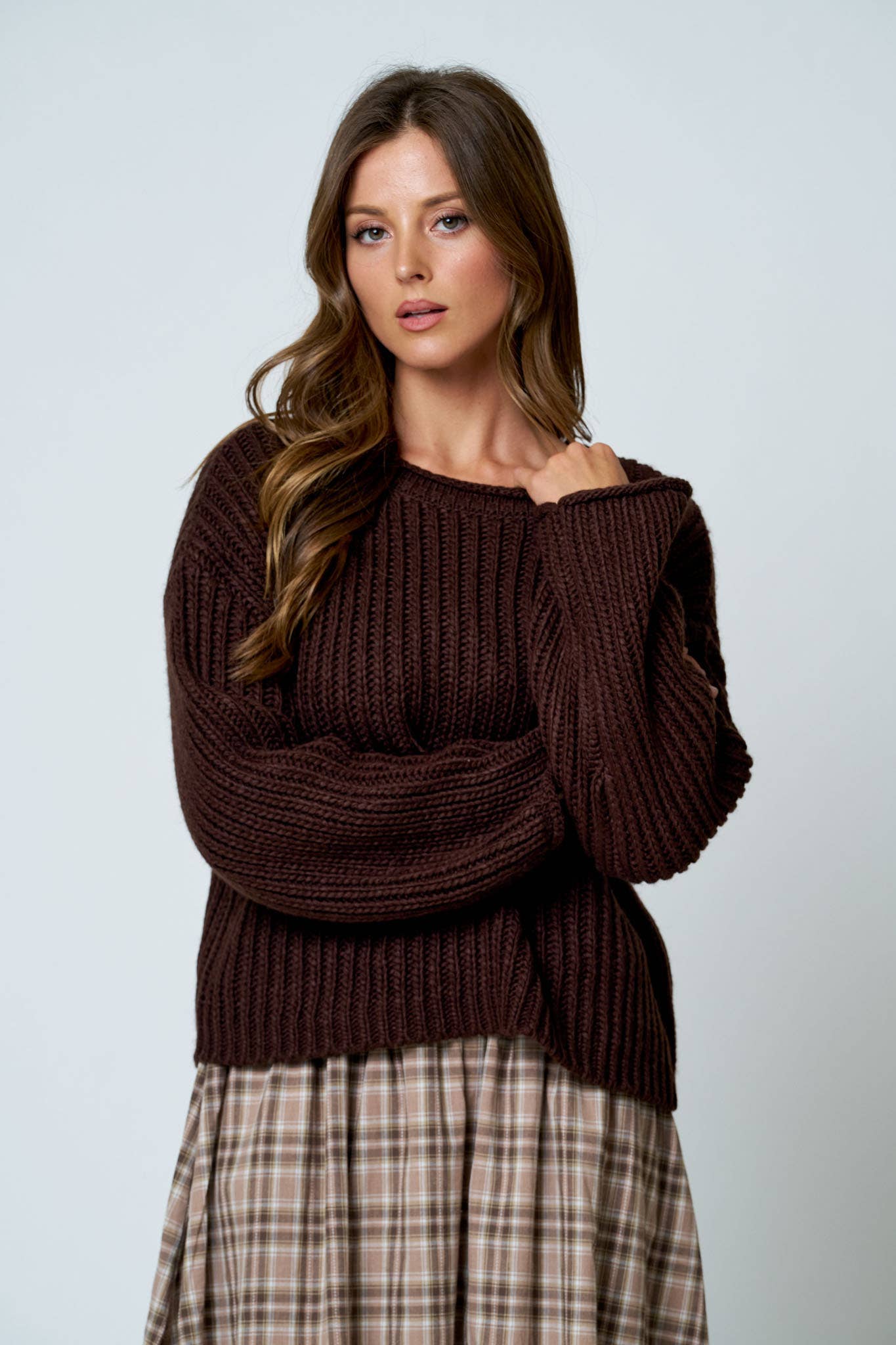 RAW EDGE KNIT SWEATER