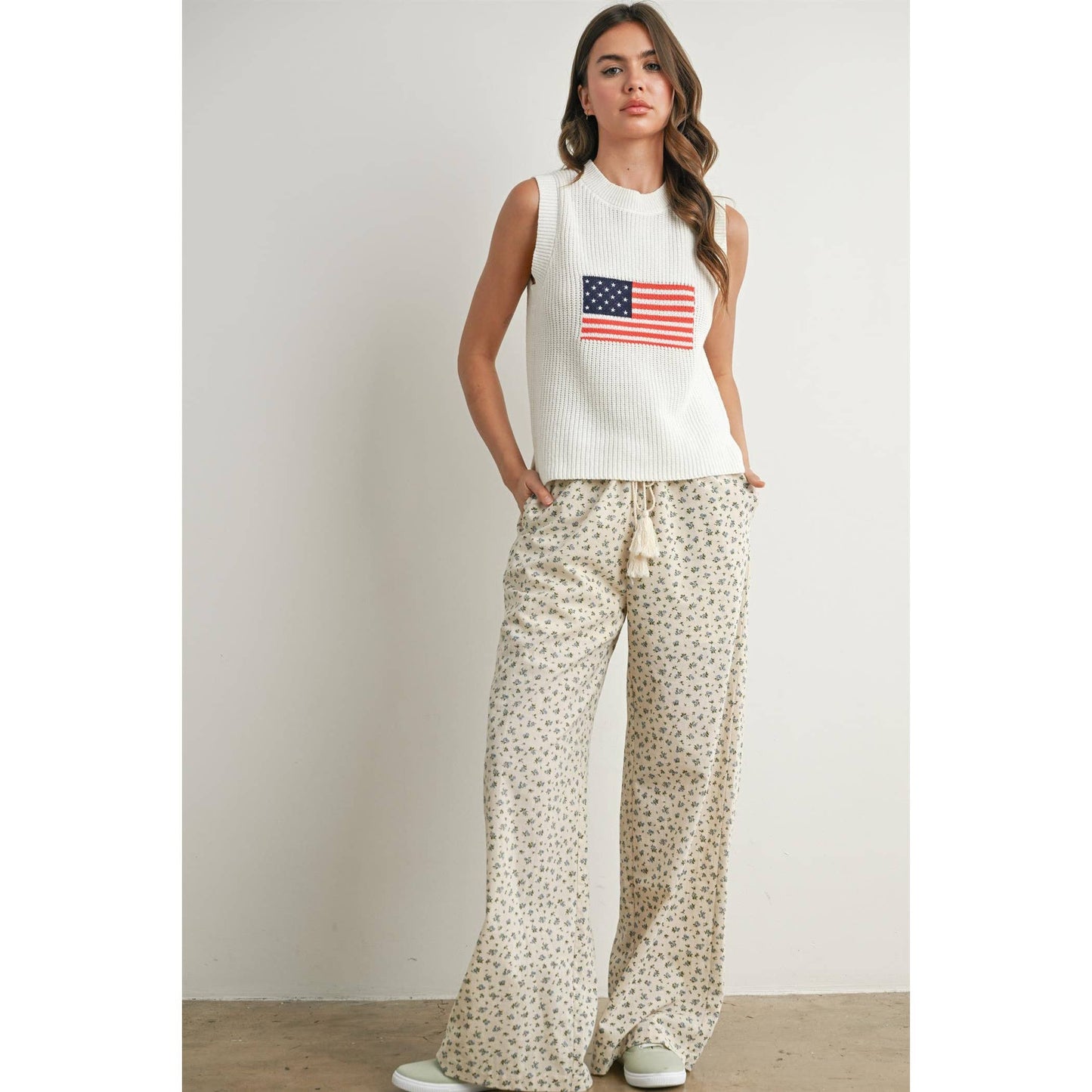 Floral Print Drawstring Pants - BMP7814