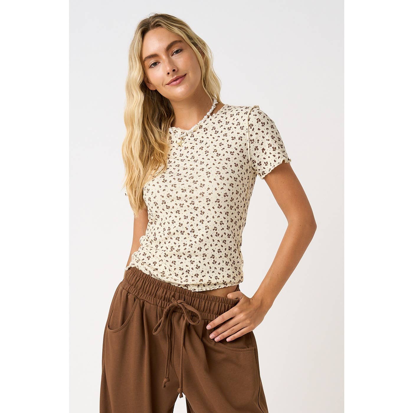 DITSY FLORAL RUFFLE TOP