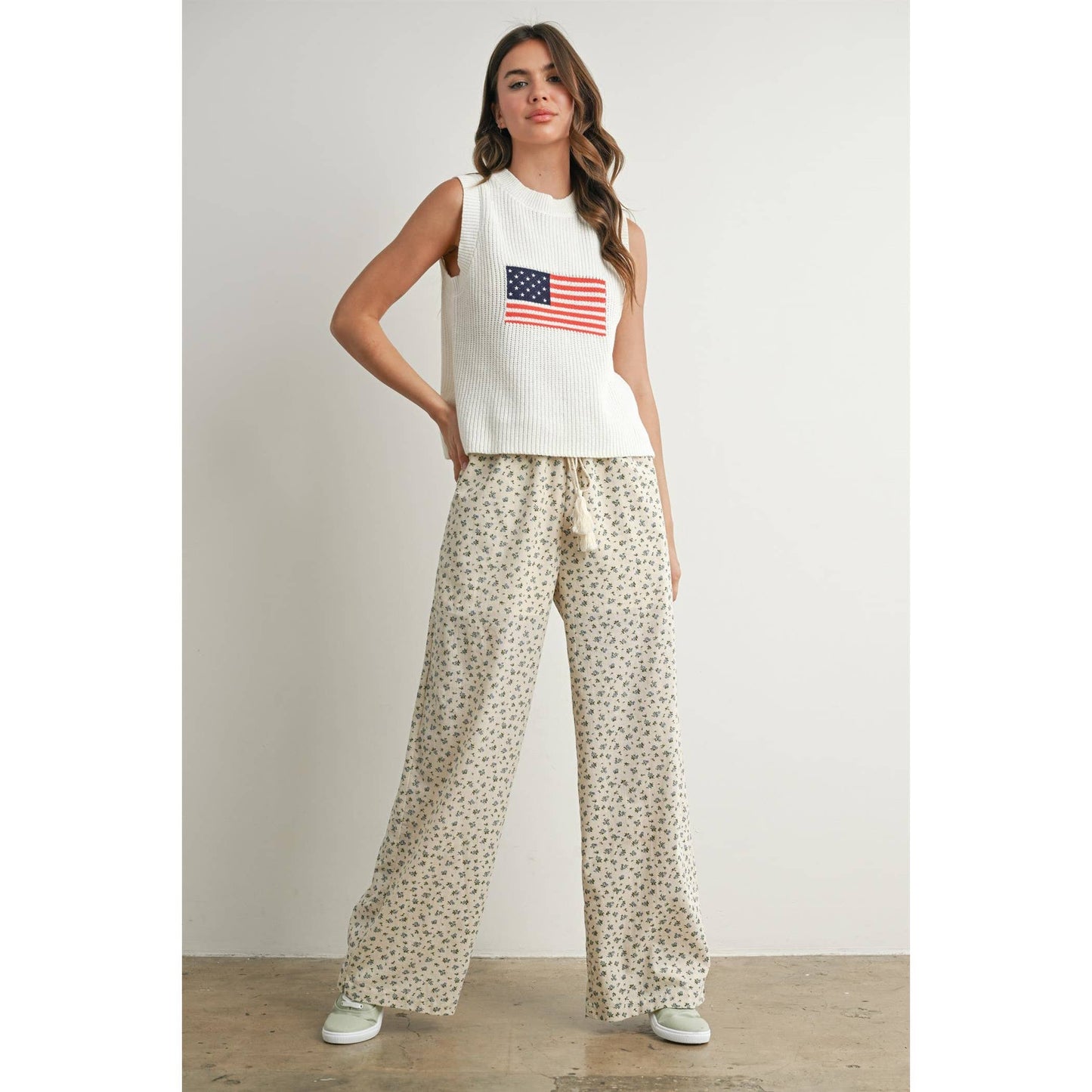 Floral Print Drawstring Pants - BMP7814