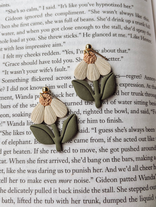 Stem Daisy Earrings, Cottagecore Earrings, Garden Party