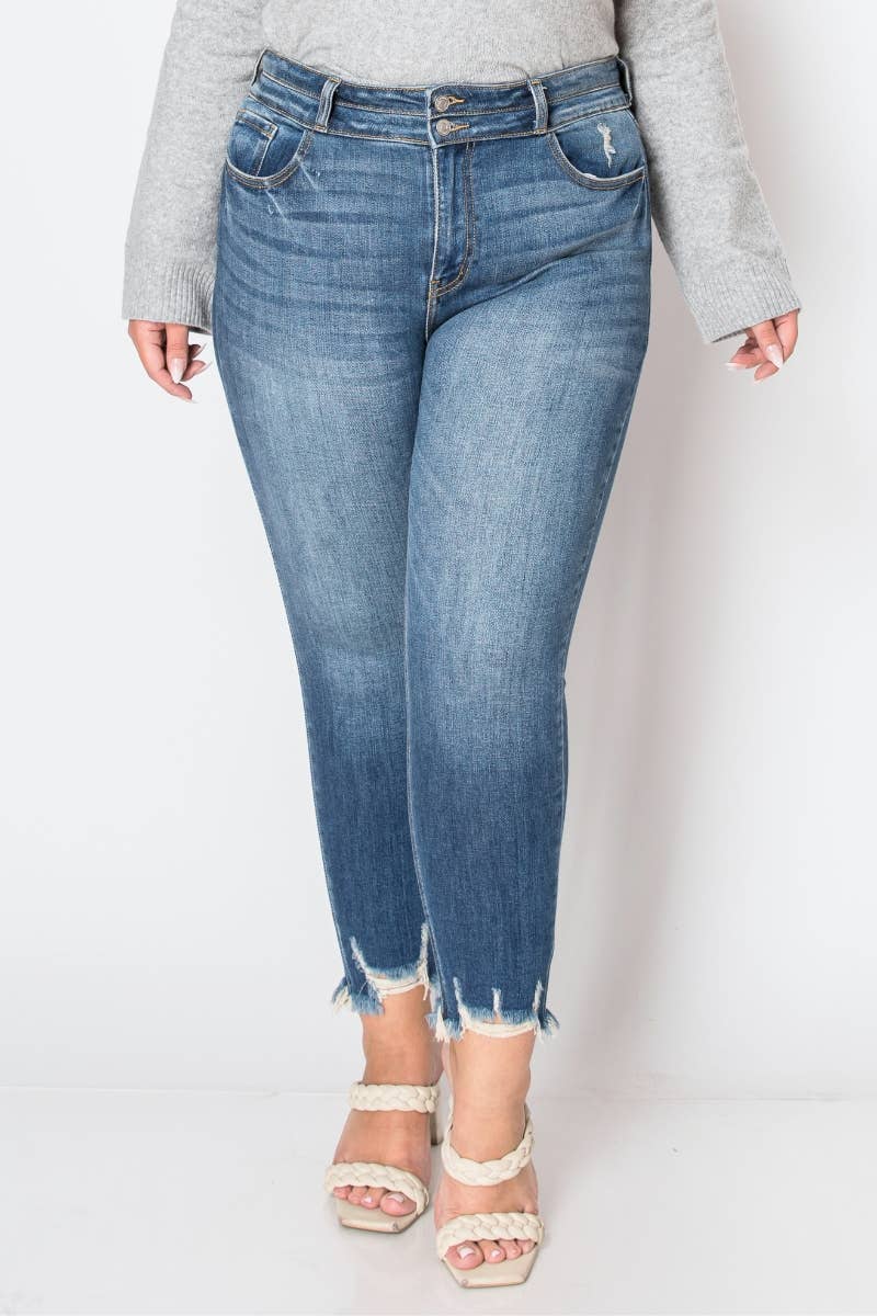 PLUS CORSET HIGH RISE ANKLE LENGTH SKINNY