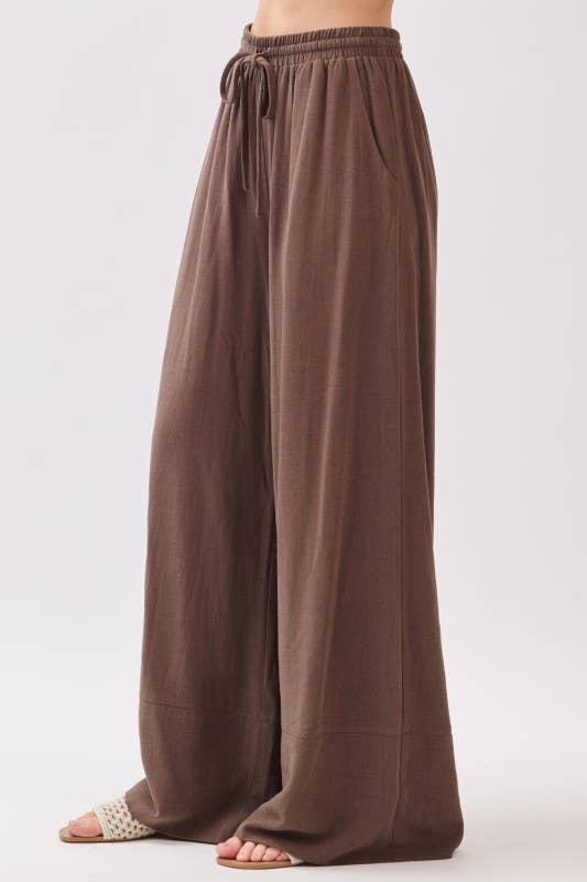 Solid Wide Leg Pants - VEP700005A