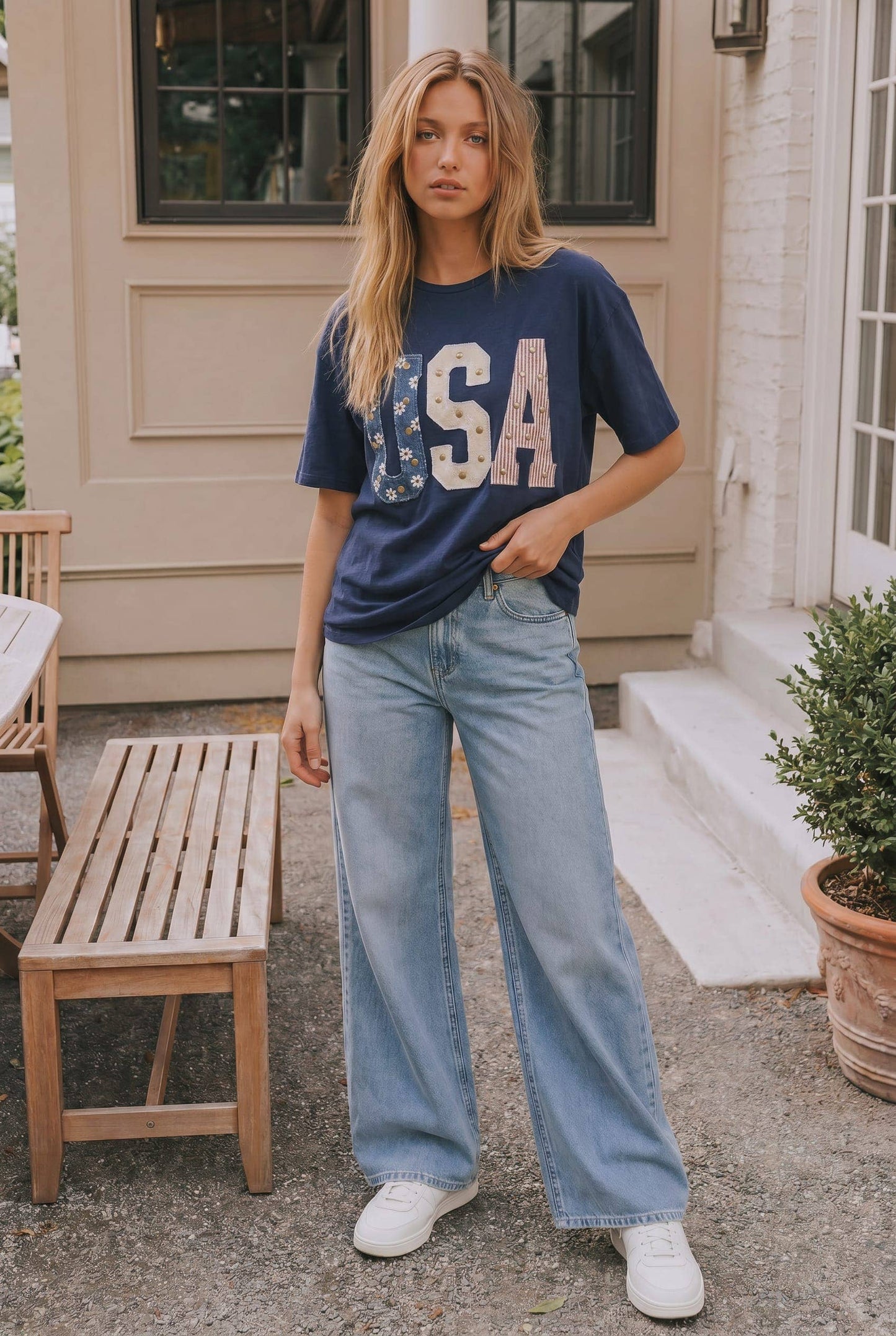 Studded USA Graphic Tee