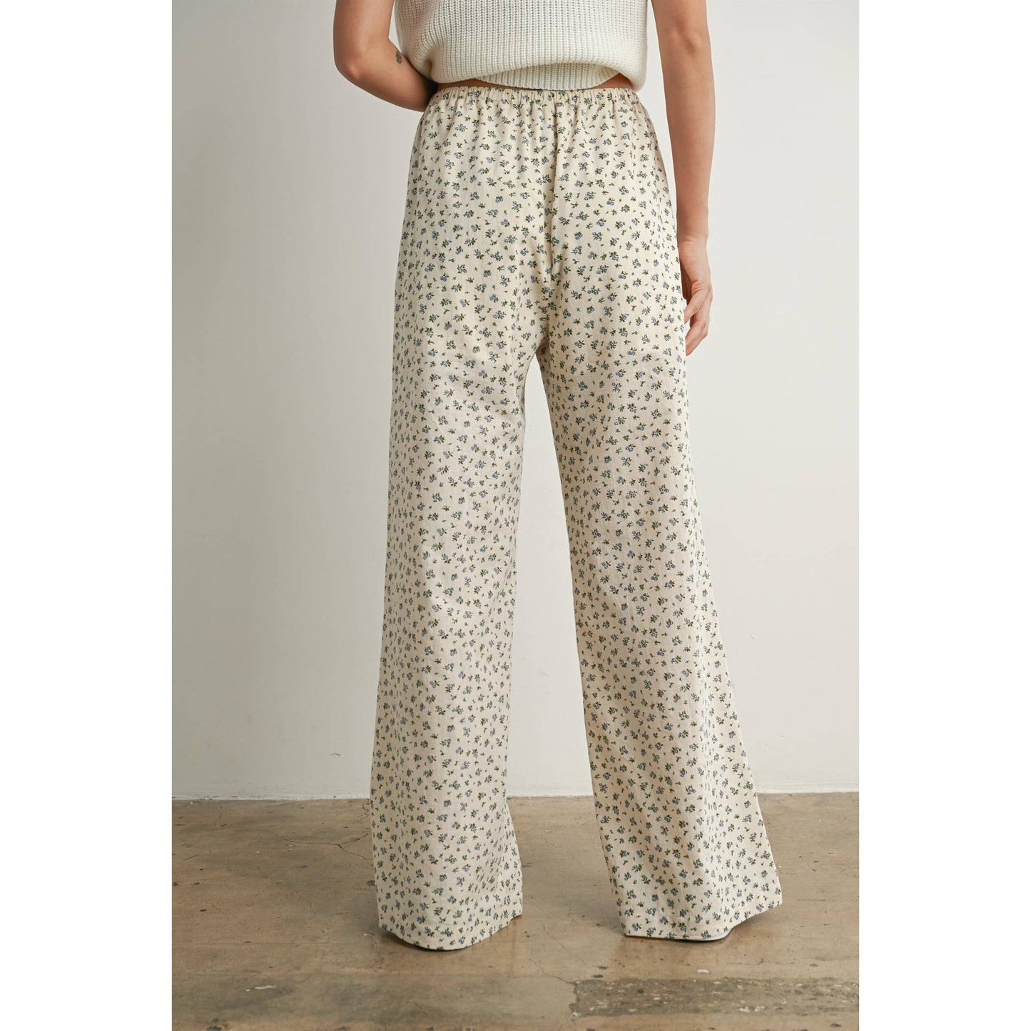 Floral Print Drawstring Pants - BMP7814