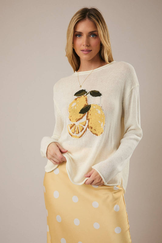 Lightweight Knit Lemon Sweater