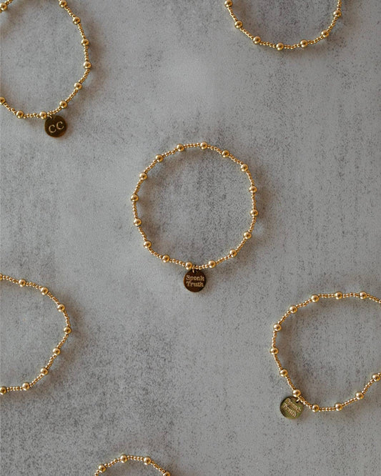 2mm + 4mm Gold Bead Stacking Bracelet