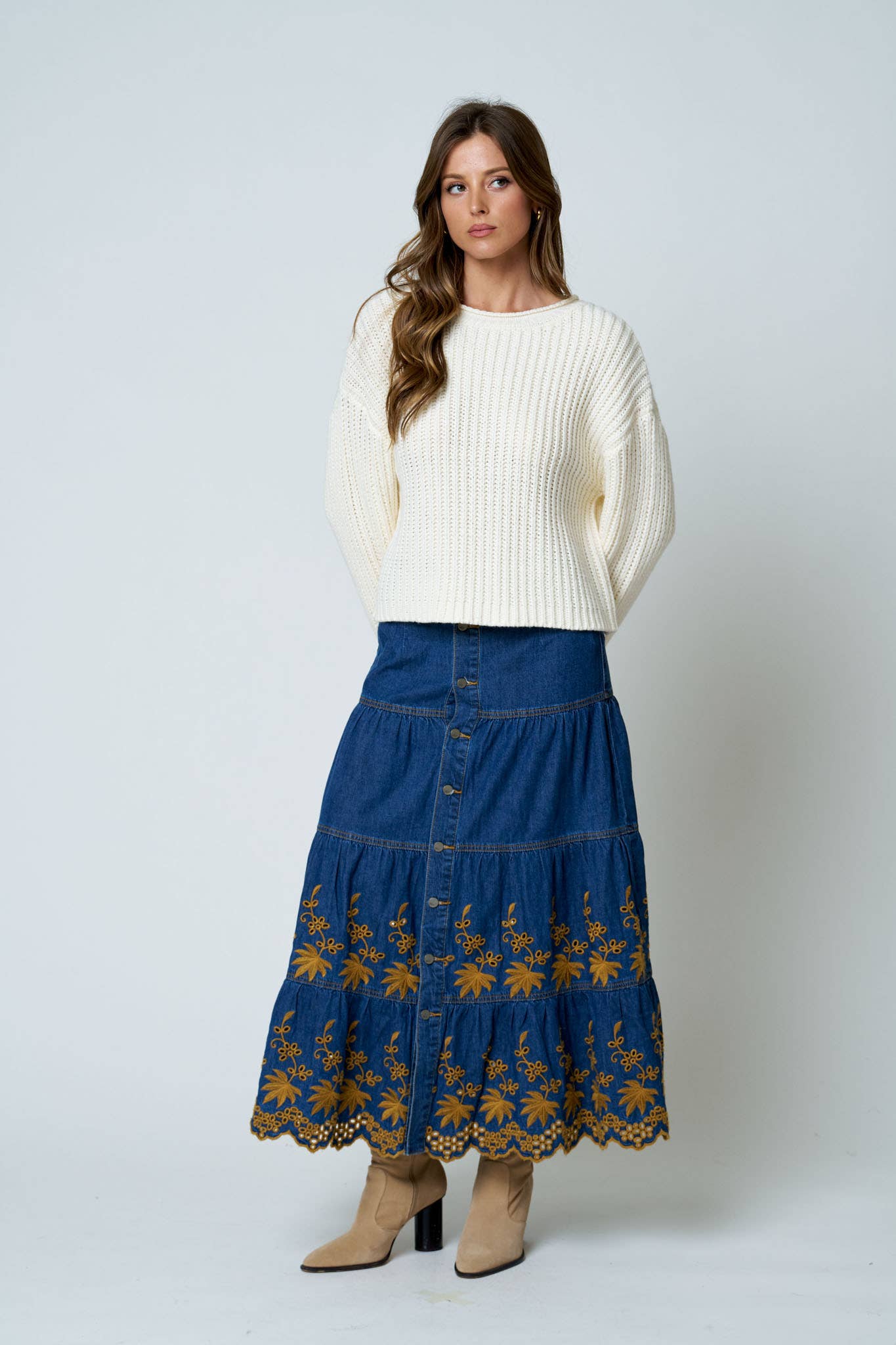 RAW EDGE KNIT SWEATER