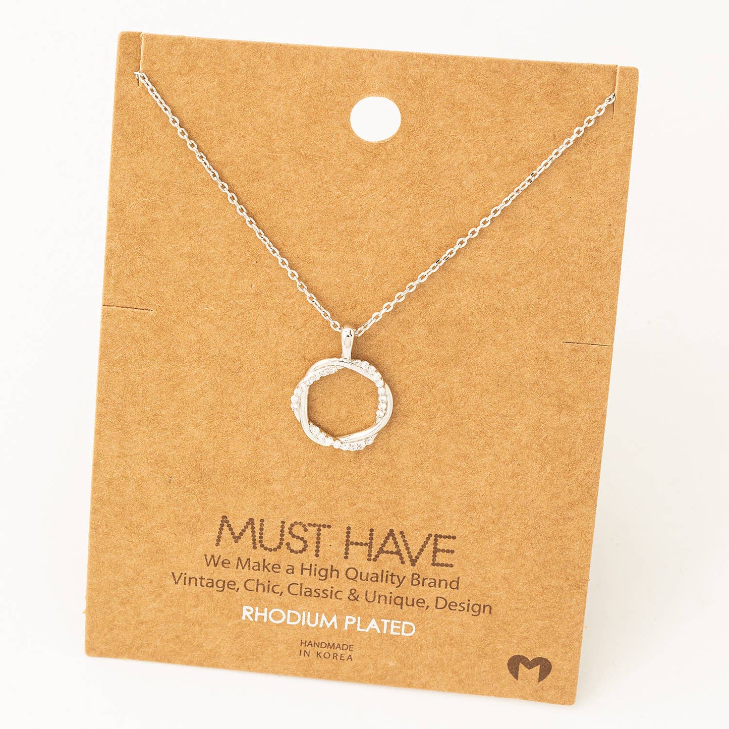 Dainty Circle Twist Pendant Necklace