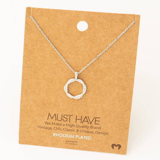 Dainty Circle Twist Pendant Necklace