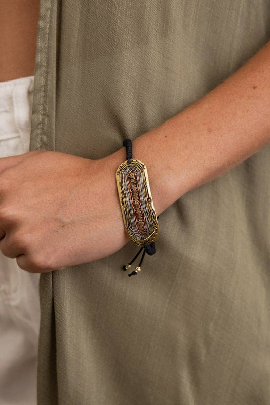 Rustic Reflections Adjustable Cord Bracelet –  Handmade