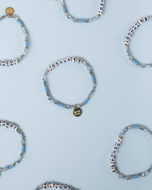 Joshua 1:9 Bible Verse Beaded Word Bracelet