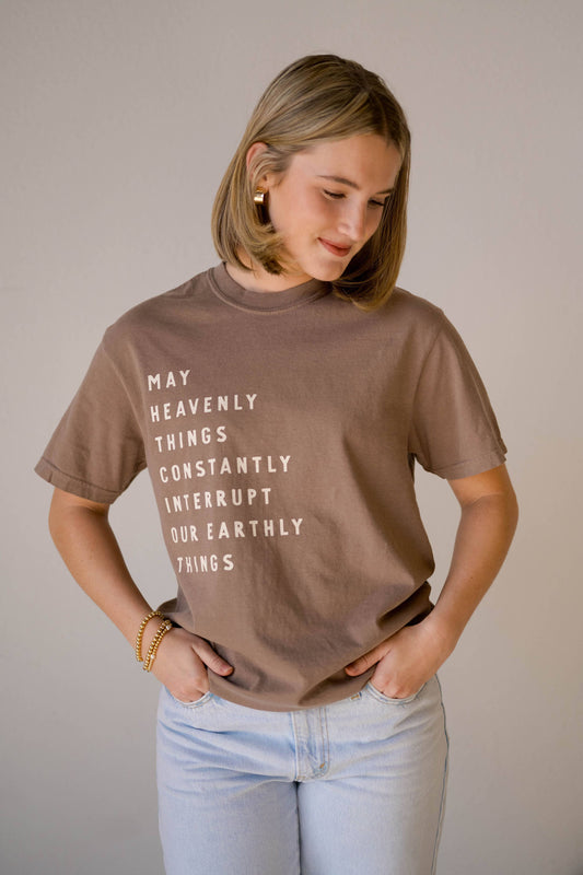 Heavenly Things Tee- Vintage Brown