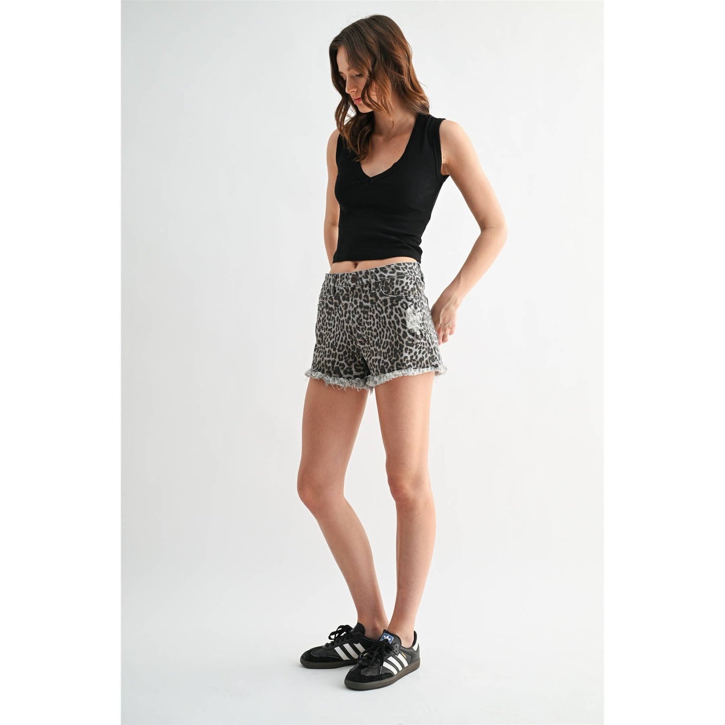HIGH RISE LEOPARD SHORTS