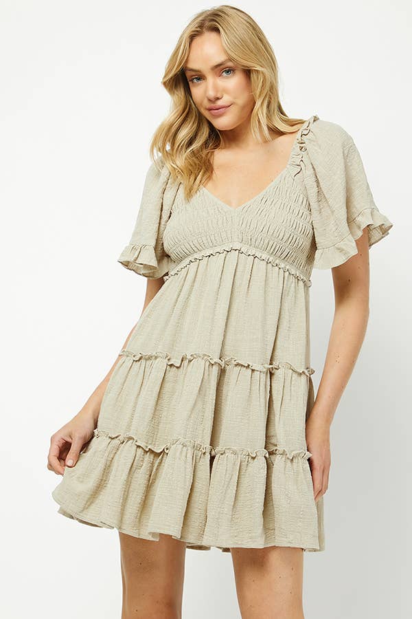Ruffled Tiered Smocked Dress