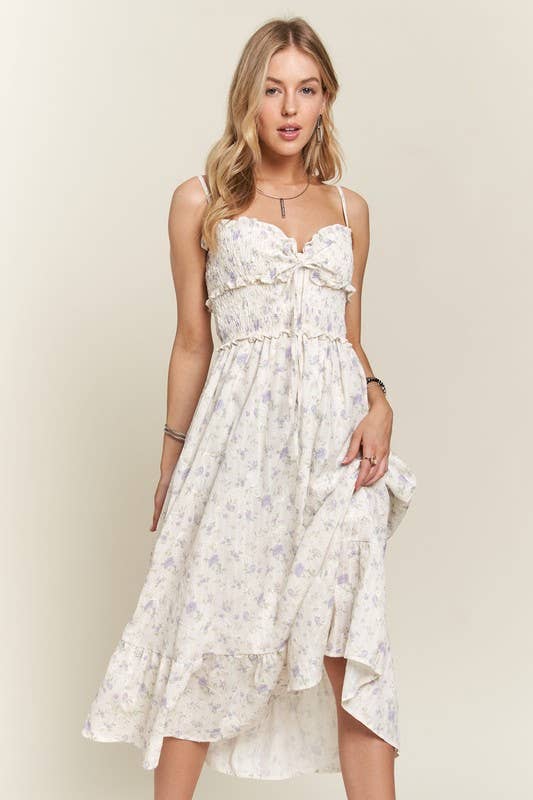 RUFFLED TOP MIDI DRESS - CED3622