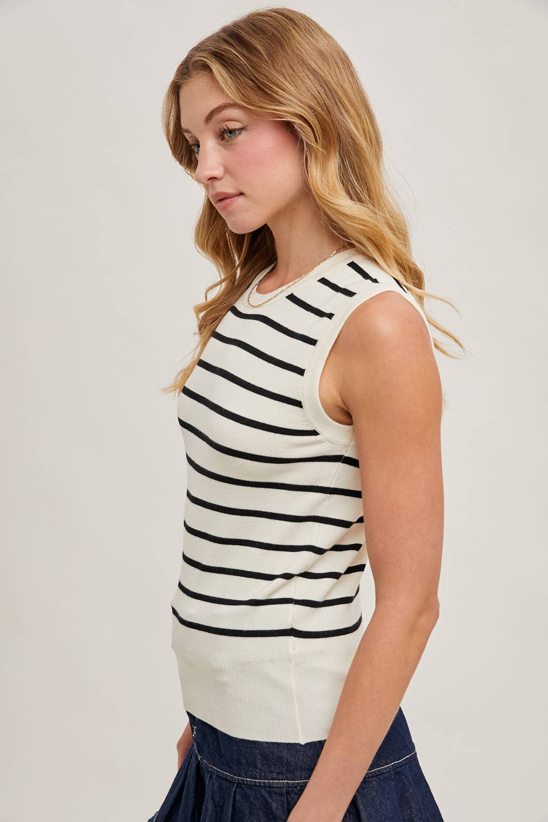 STRIPED KNIT TANK TOP