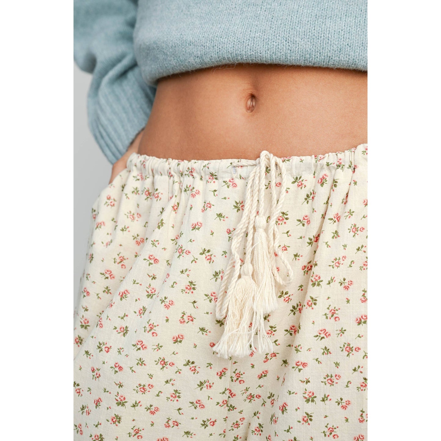 Floral Print Drawstring Pants - BMP7814