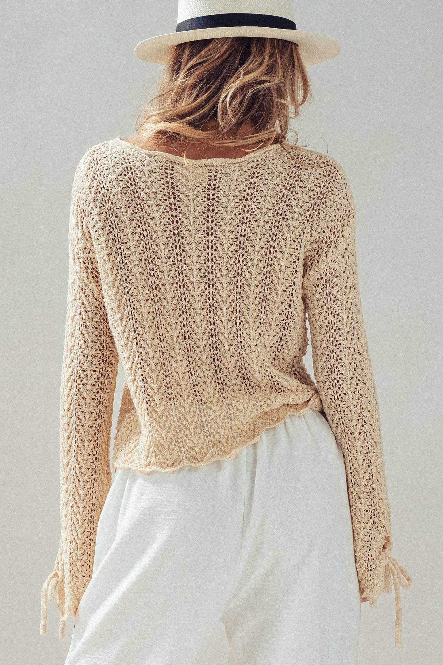 Chevron Knit Bell Sleeve Sweater