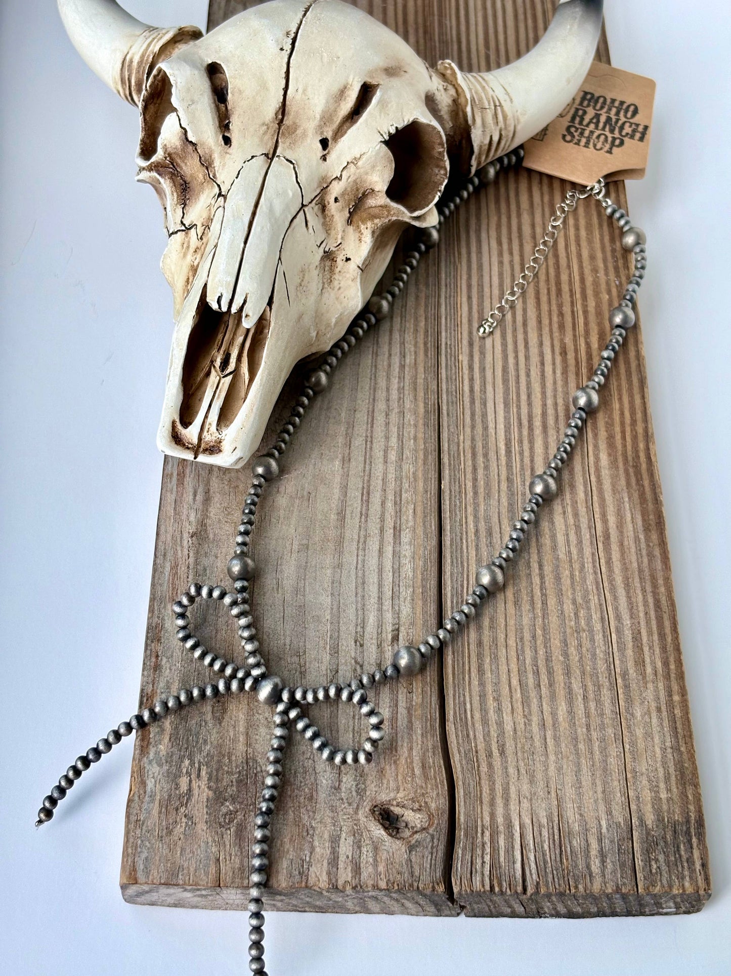 Navajo Pearl Bead Bow Necklace