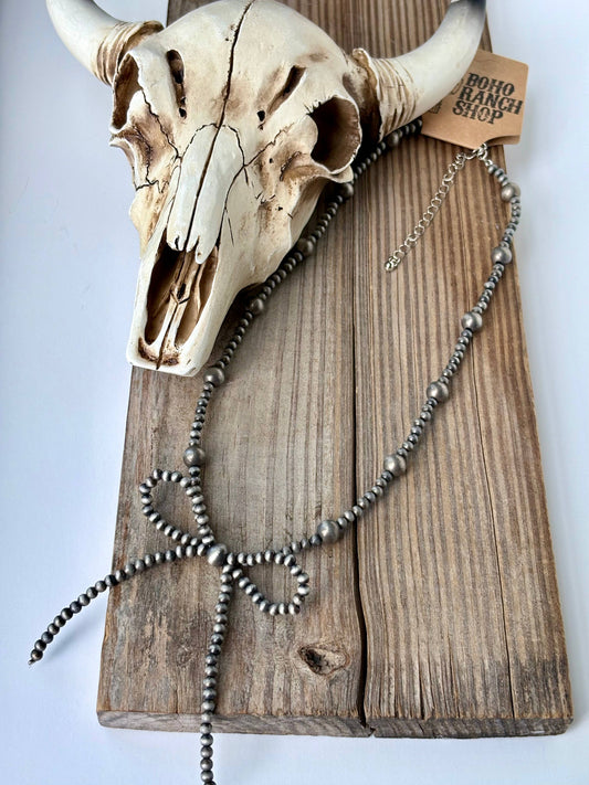 Navajo Pearl Bead Bow Necklace
