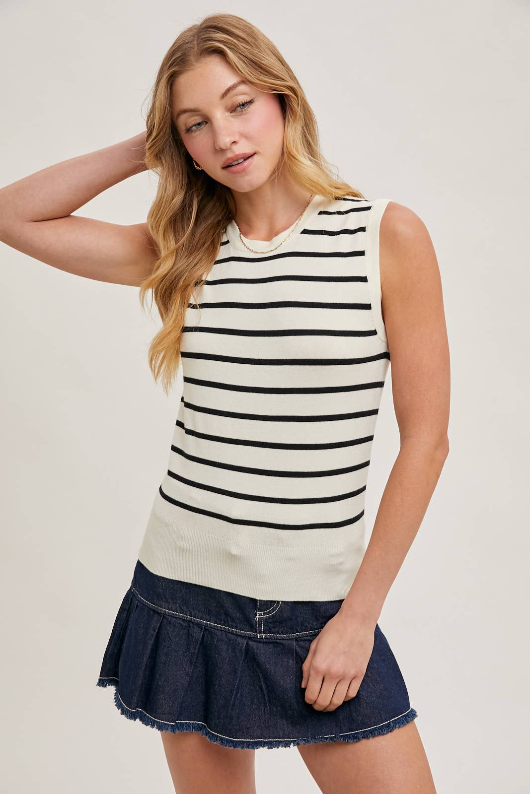 STRIPED KNIT TANK TOP