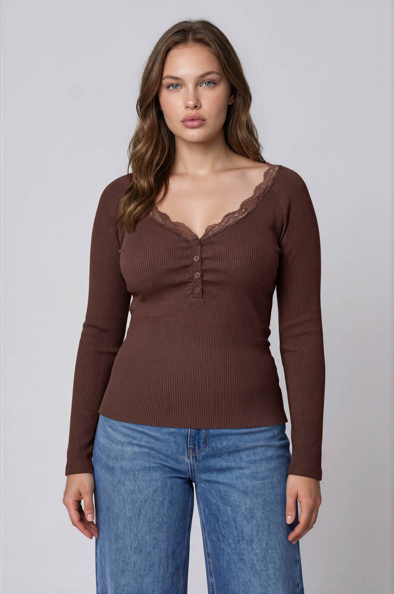 PLUS LACE SWEATER KNIT TOP