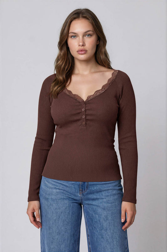 PLUS LACE SWEATER KNIT TOP
