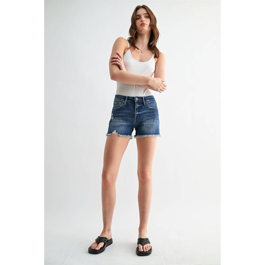 HIGH-RISE SHORTS RAW HEM