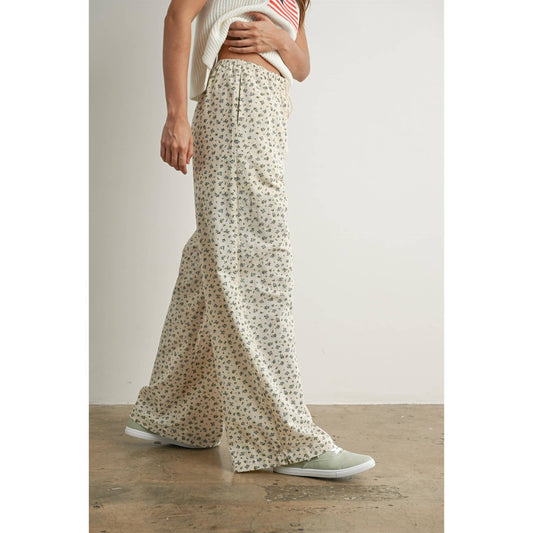 Floral Print Drawstring Pants