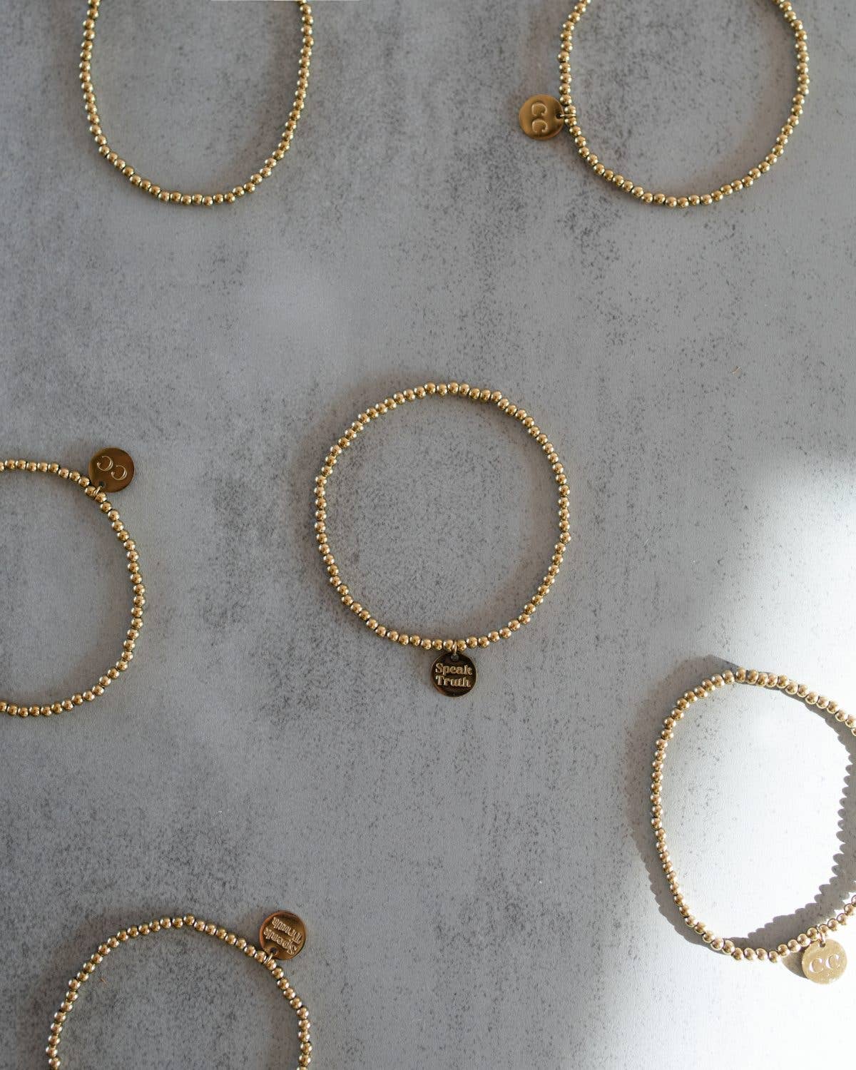 3mm Gold Bead Stacking Bracelet