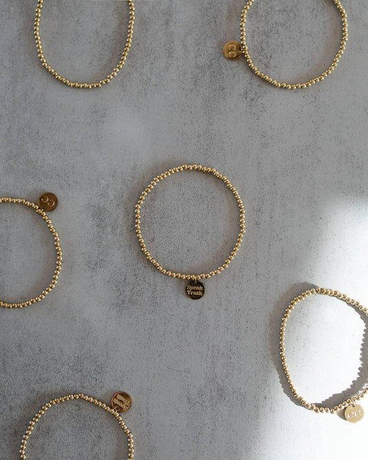 3mm Gold Bead Stacking Bracelet