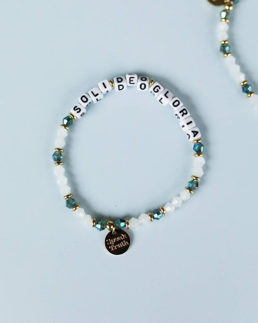 Soli Deo Gloria - Christian Beaded Word Bracelet