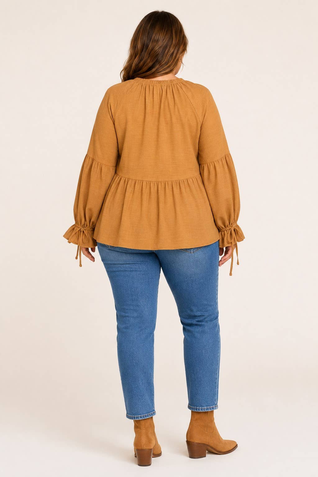 Plus Size Tie-Neck Babydoll