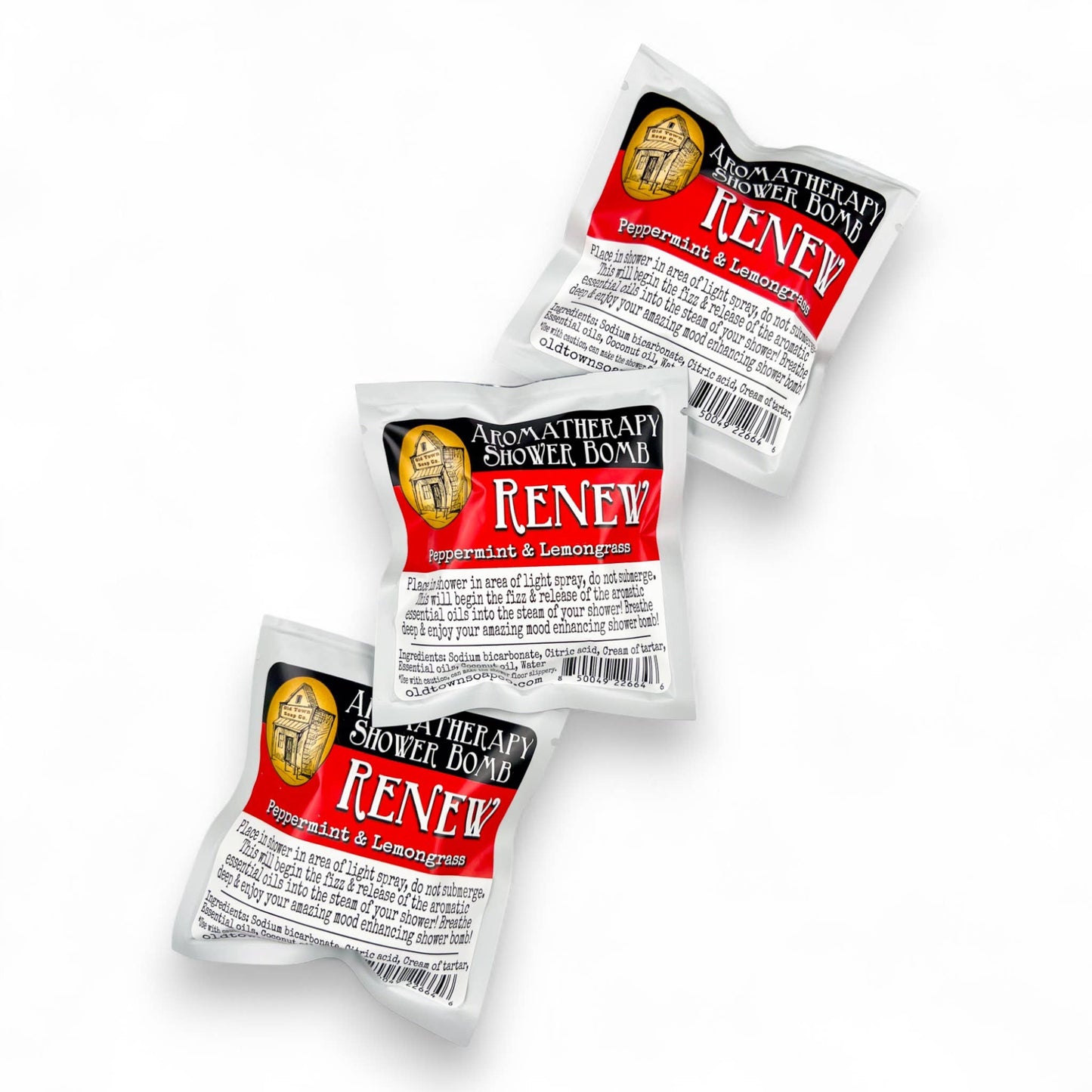 Shower Bombs/Steamer Singles -Avail in 12 Blends #1 Seller: OTSC Branded / Silver / Headache & Sinus