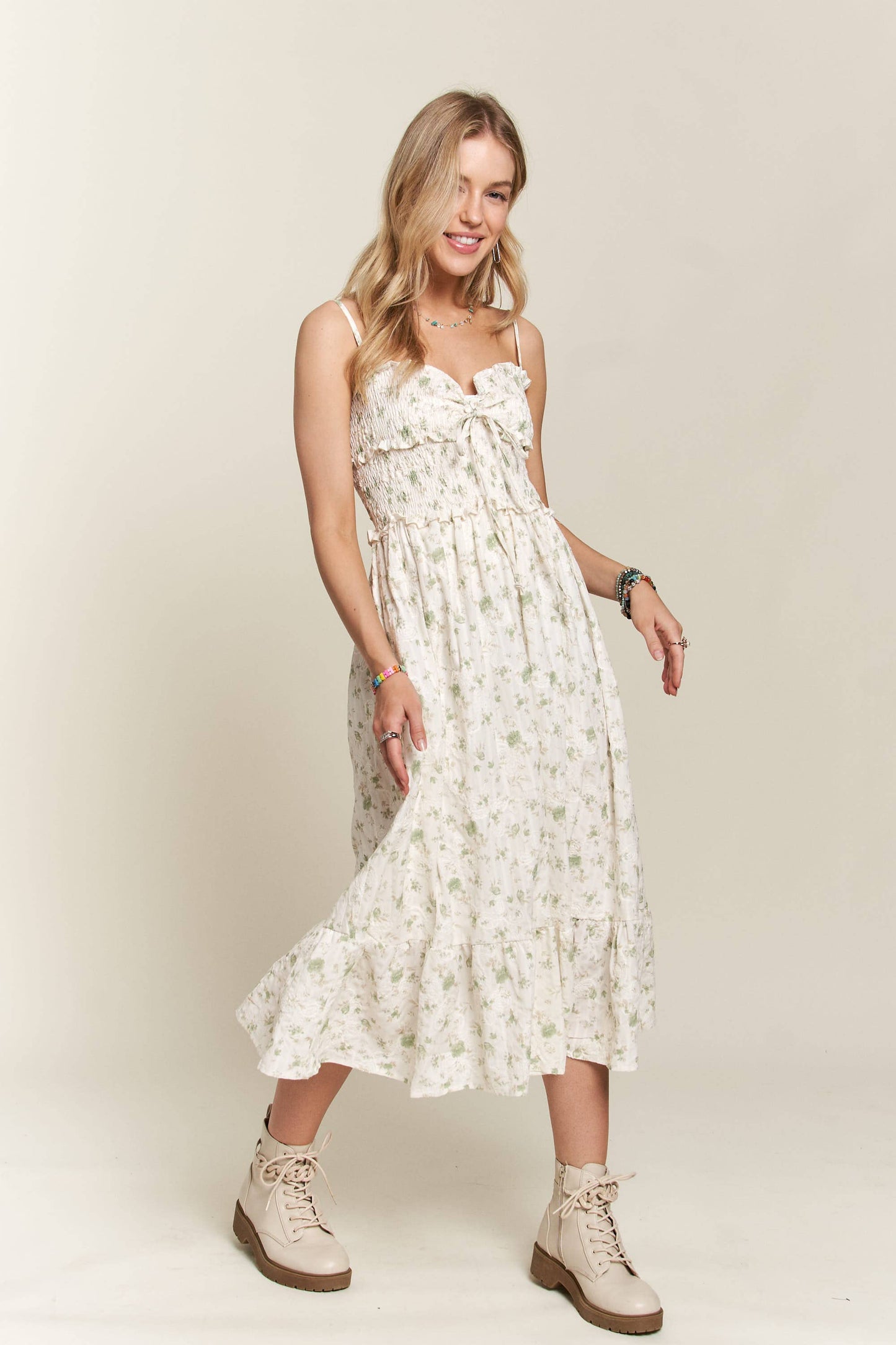RUFFLED TOP MIDI DRESS - CED3622