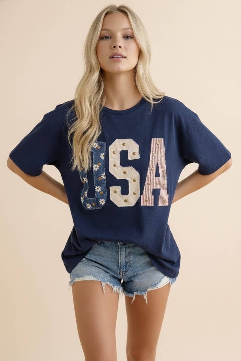 Studded USA Graphic Tee