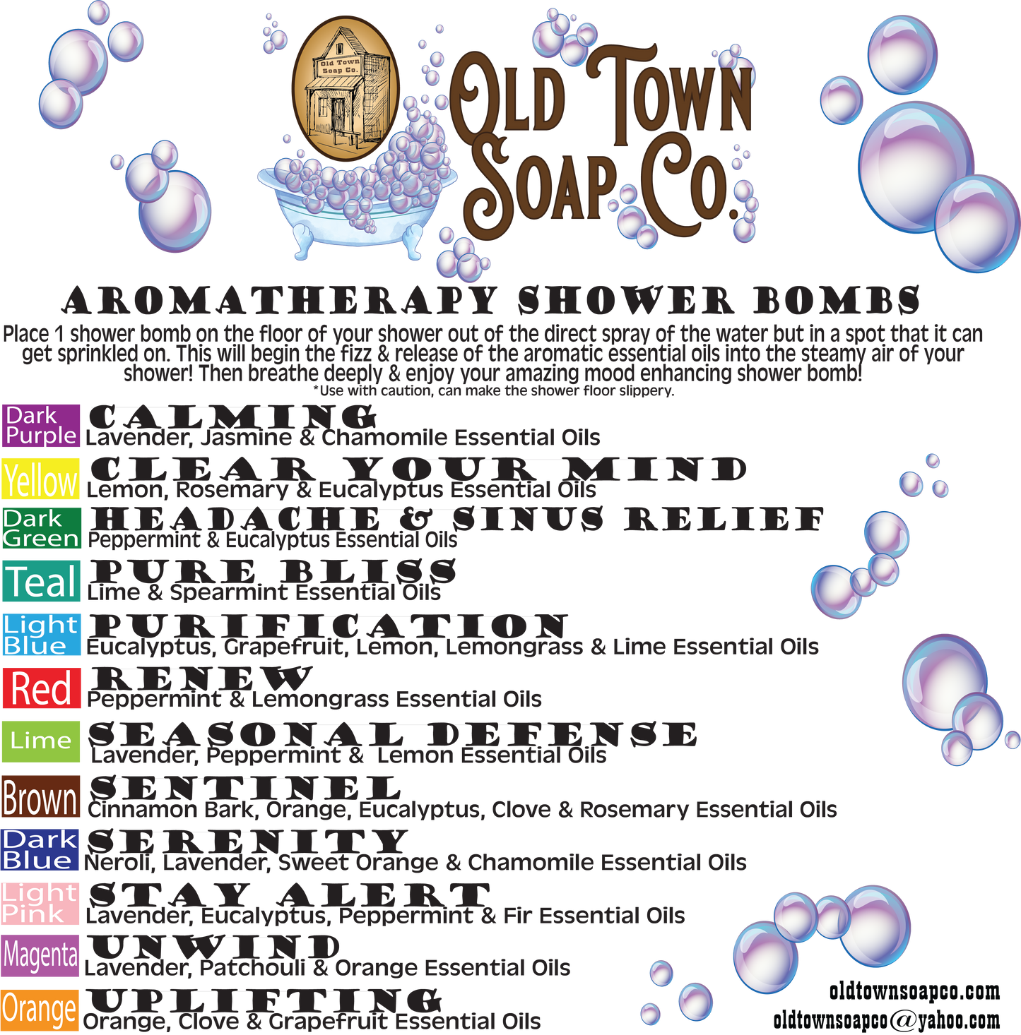 Shower Bombs/Steamer Singles -Avail in 12 Blends #1 Seller: OTSC Branded / Silver / Unwind