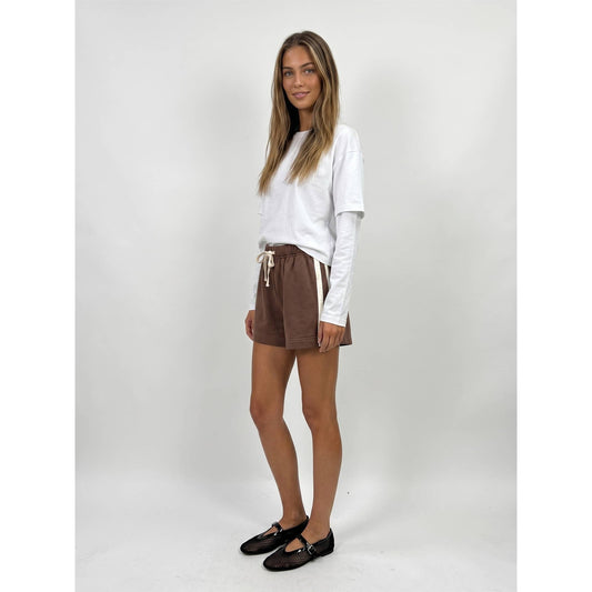 Side stripe drawstring shorts