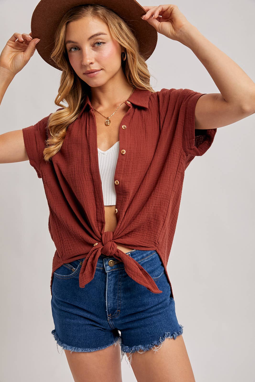 BUTTON UP COTTON SHIRT