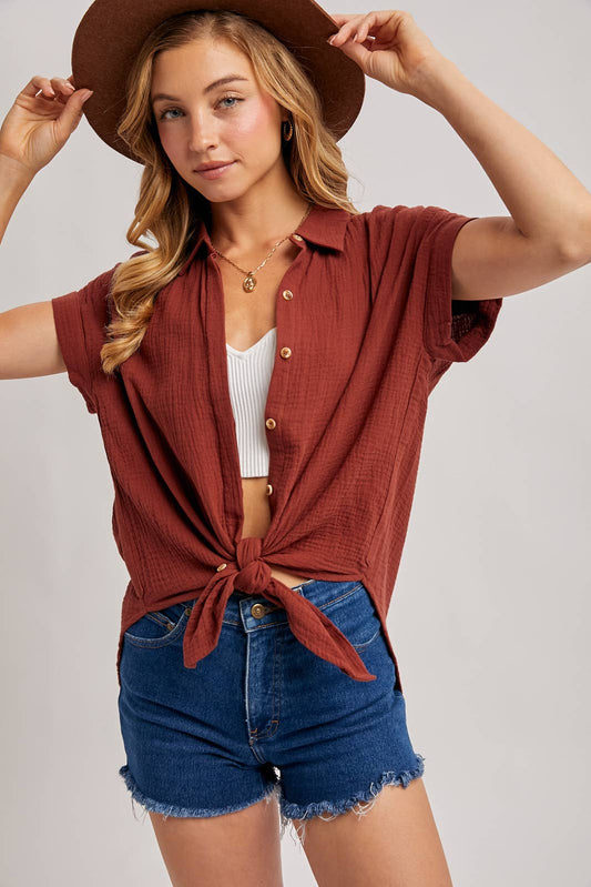 BUTTON UP COTTON SHIRT