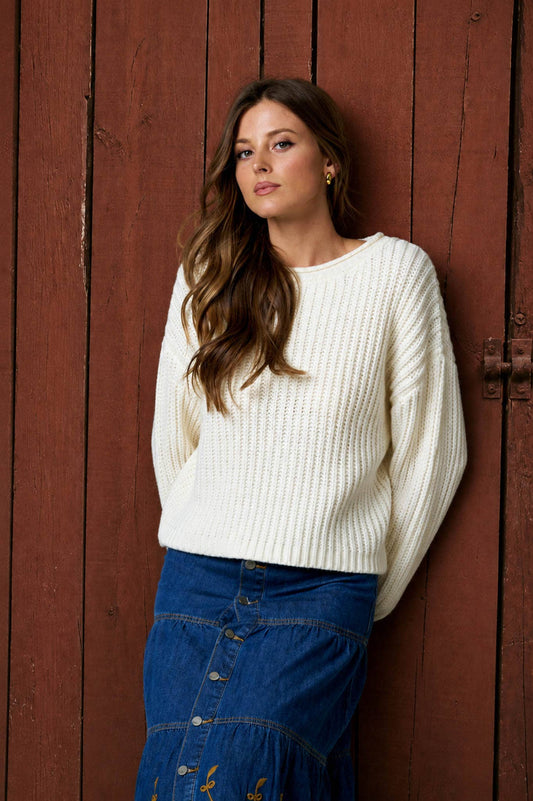 RAW EDGE KNIT SWEATER